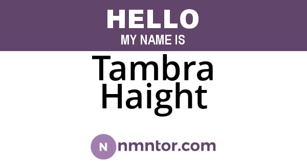 Tambra Haight