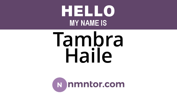 Tambra Haile