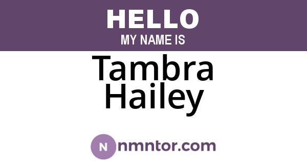 Tambra Hailey