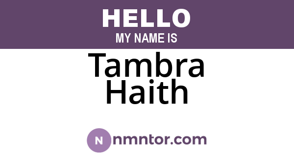 Tambra Haith