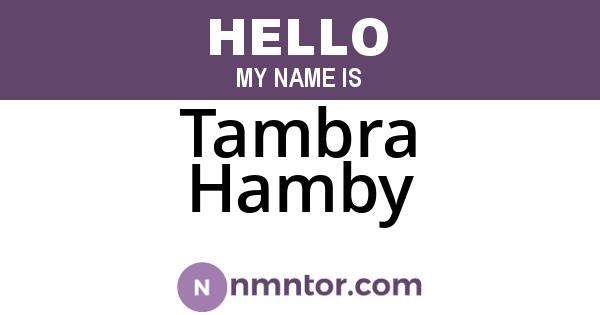 Tambra Hamby