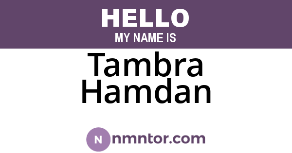 Tambra Hamdan