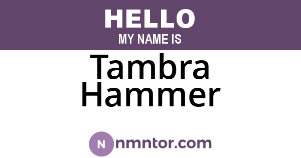 Tambra Hammer