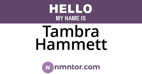 Tambra Hammett