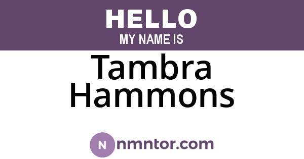 Tambra Hammons
