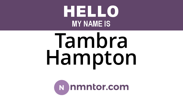 Tambra Hampton