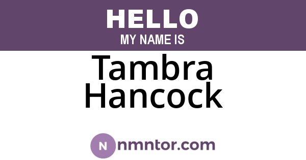 Tambra Hancock