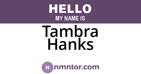 Tambra Hanks