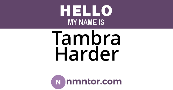 Tambra Harder