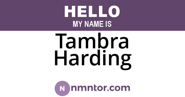 Tambra Harding