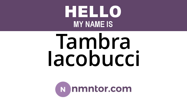 Tambra Iacobucci