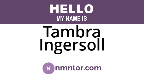 Tambra Ingersoll