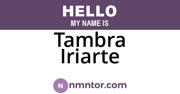 Tambra Iriarte