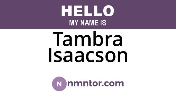 Tambra Isaacson
