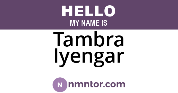 Tambra Iyengar