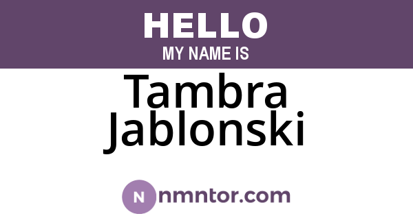 Tambra Jablonski