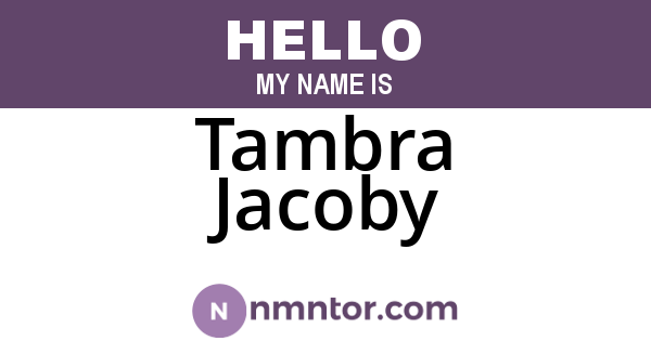 Tambra Jacoby