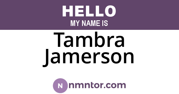 Tambra Jamerson