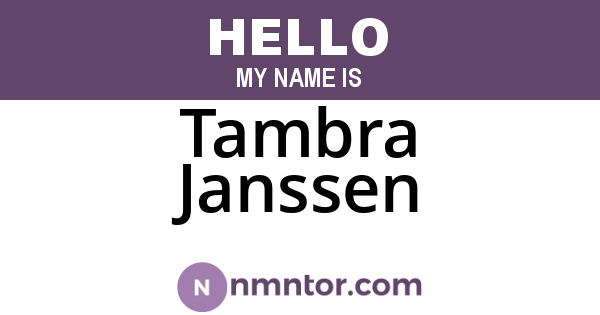 Tambra Janssen