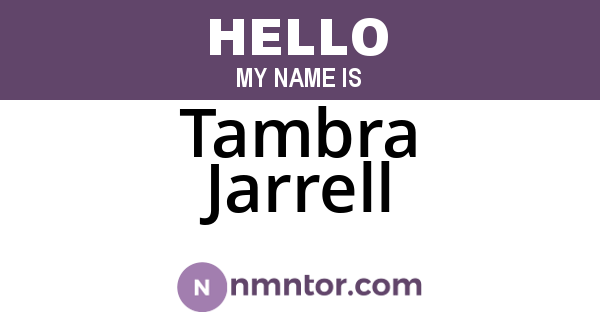 Tambra Jarrell