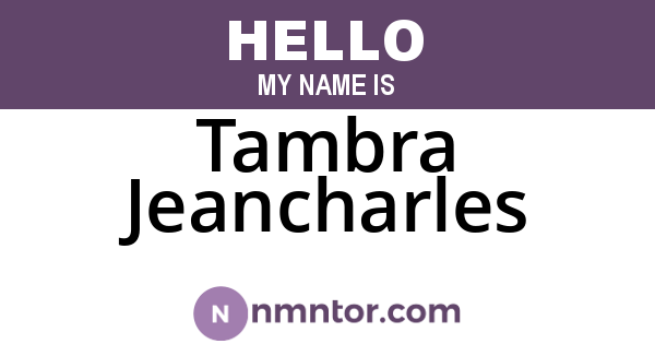 Tambra Jeancharles