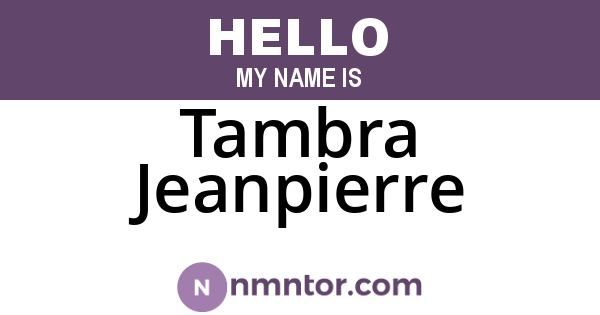 Tambra Jeanpierre