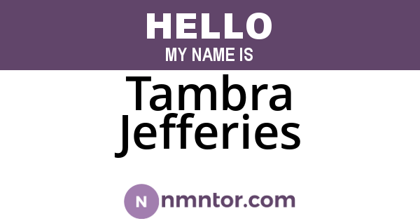 Tambra Jefferies