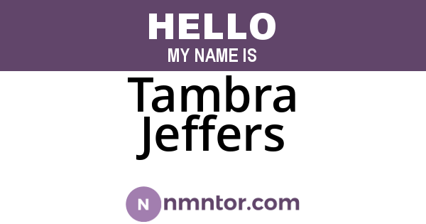 Tambra Jeffers