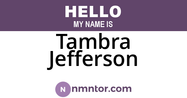 Tambra Jefferson
