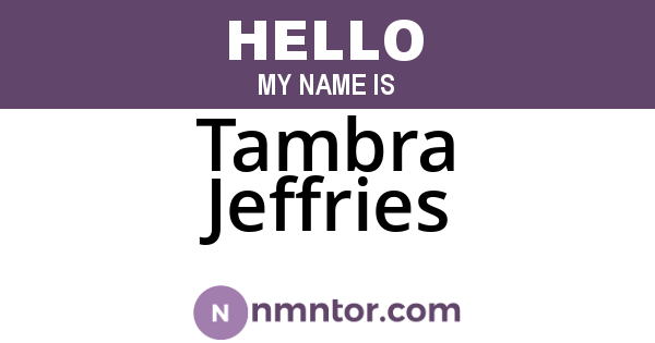 Tambra Jeffries
