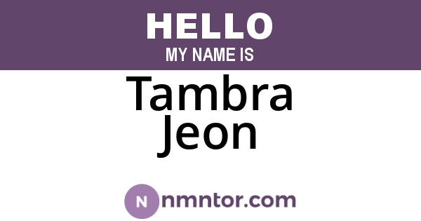 Tambra Jeon