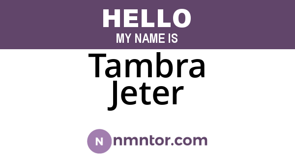 Tambra Jeter
