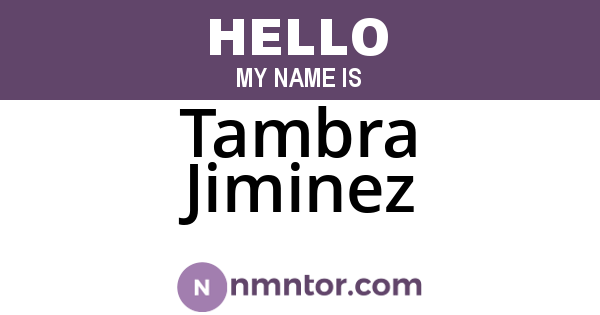 Tambra Jiminez