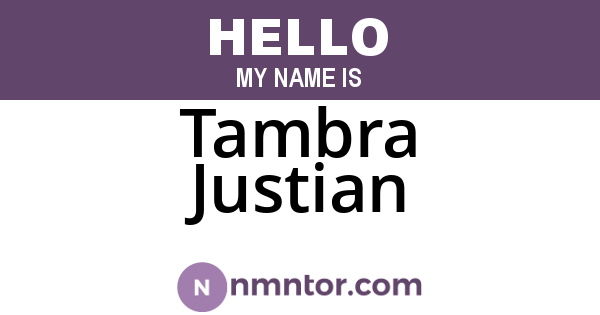 Tambra Justian