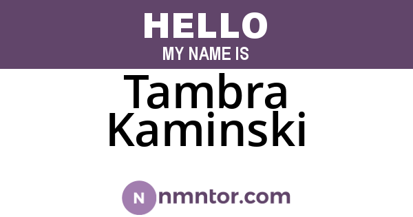 Tambra Kaminski