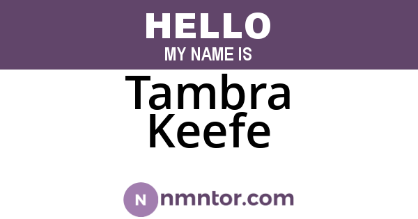 Tambra Keefe