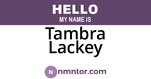 Tambra Lackey