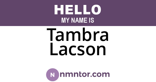 Tambra Lacson