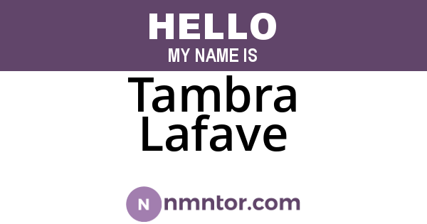 Tambra Lafave