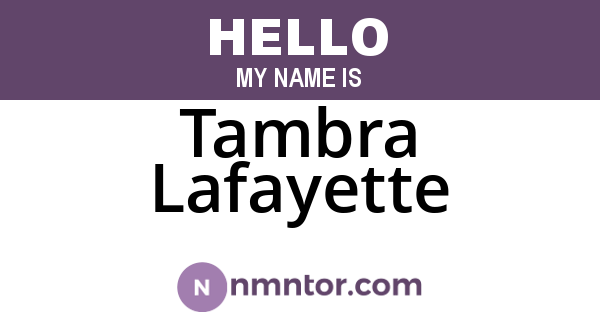 Tambra Lafayette