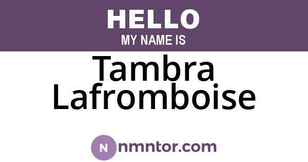 Tambra Lafromboise