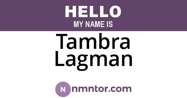 Tambra Lagman