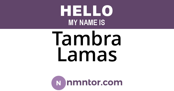 Tambra Lamas