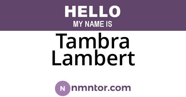 Tambra Lambert