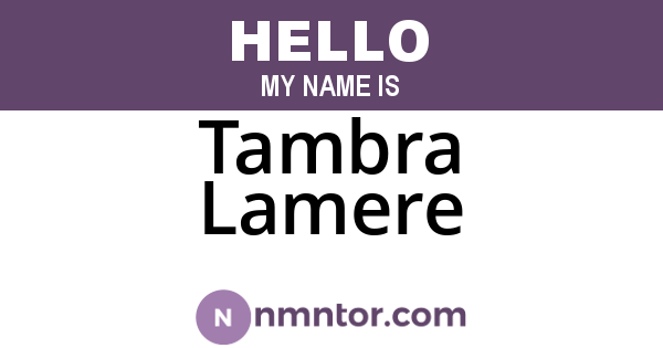 Tambra Lamere