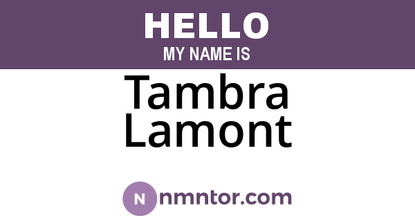Tambra Lamont