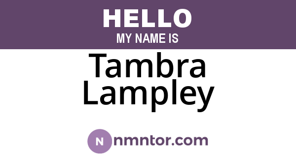 Tambra Lampley