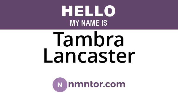 Tambra Lancaster
