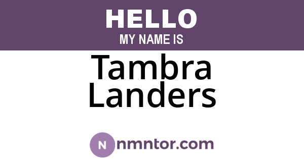 Tambra Landers
