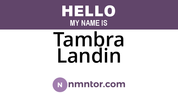 Tambra Landin